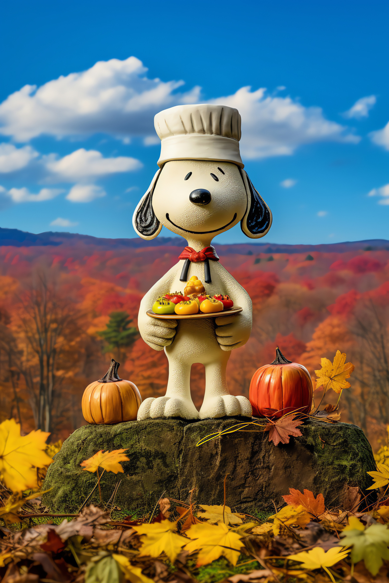 Beagle in grassland, Woodstock sidekick, November feast, Rustic scenery, Comic strip animals, HD Phone Wallpaper