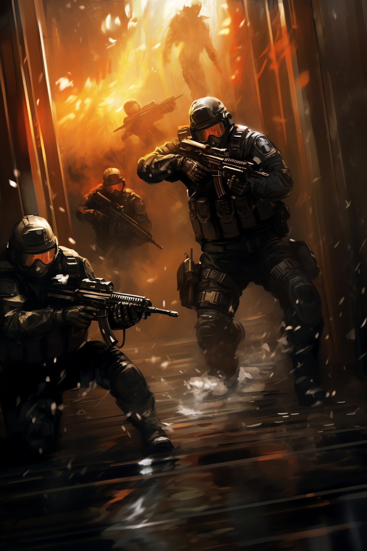 Umbrella commando HUNK, supreme squad, forceful encounter, adversary troops, HD Phone Image