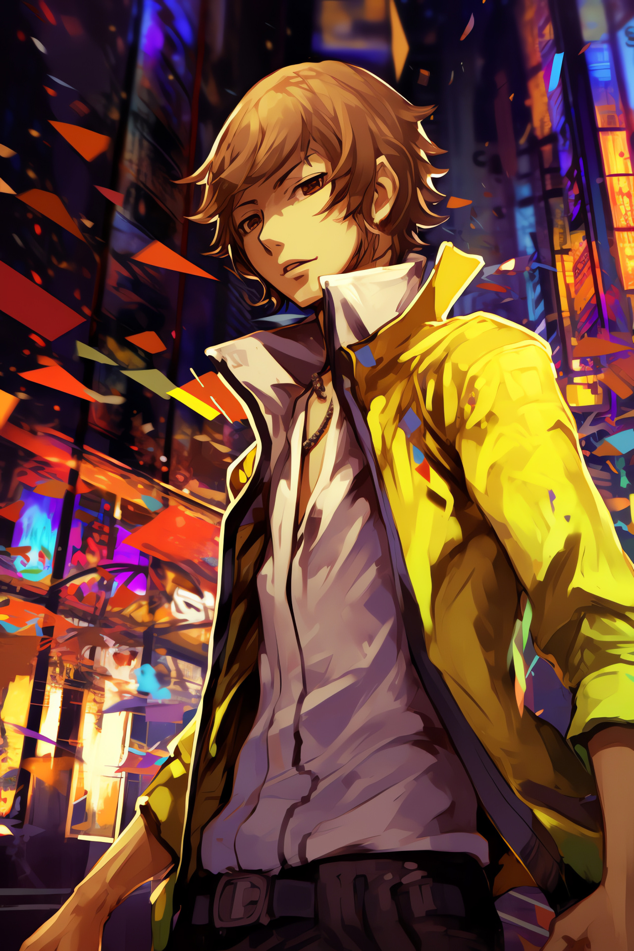 Persona 4 Golden Vita Yosuke Hanamura, Fast-paced combat, Twin blades, Dramatic game moment, Action-oriented character, HD Phone Wallpaper