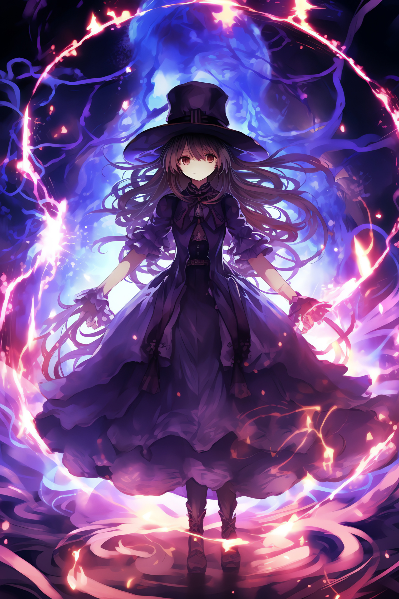 Touhou game series, Patchouli Knowledge character, Book-loving magician motif, Purple haired mage, Magician's library setting, HD Phone Image