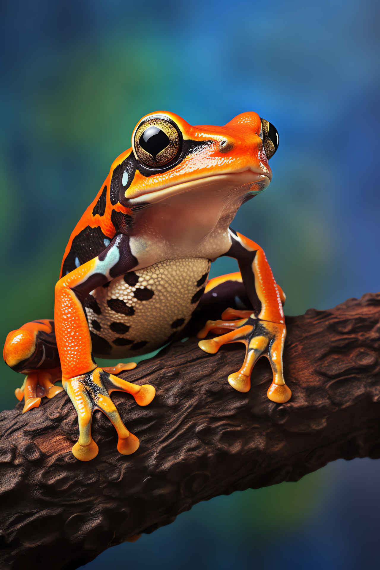 Tree Frog presence, vibrant amphibian patterns, natural habitat, captivating natural setting, HD Phone Wallpaper