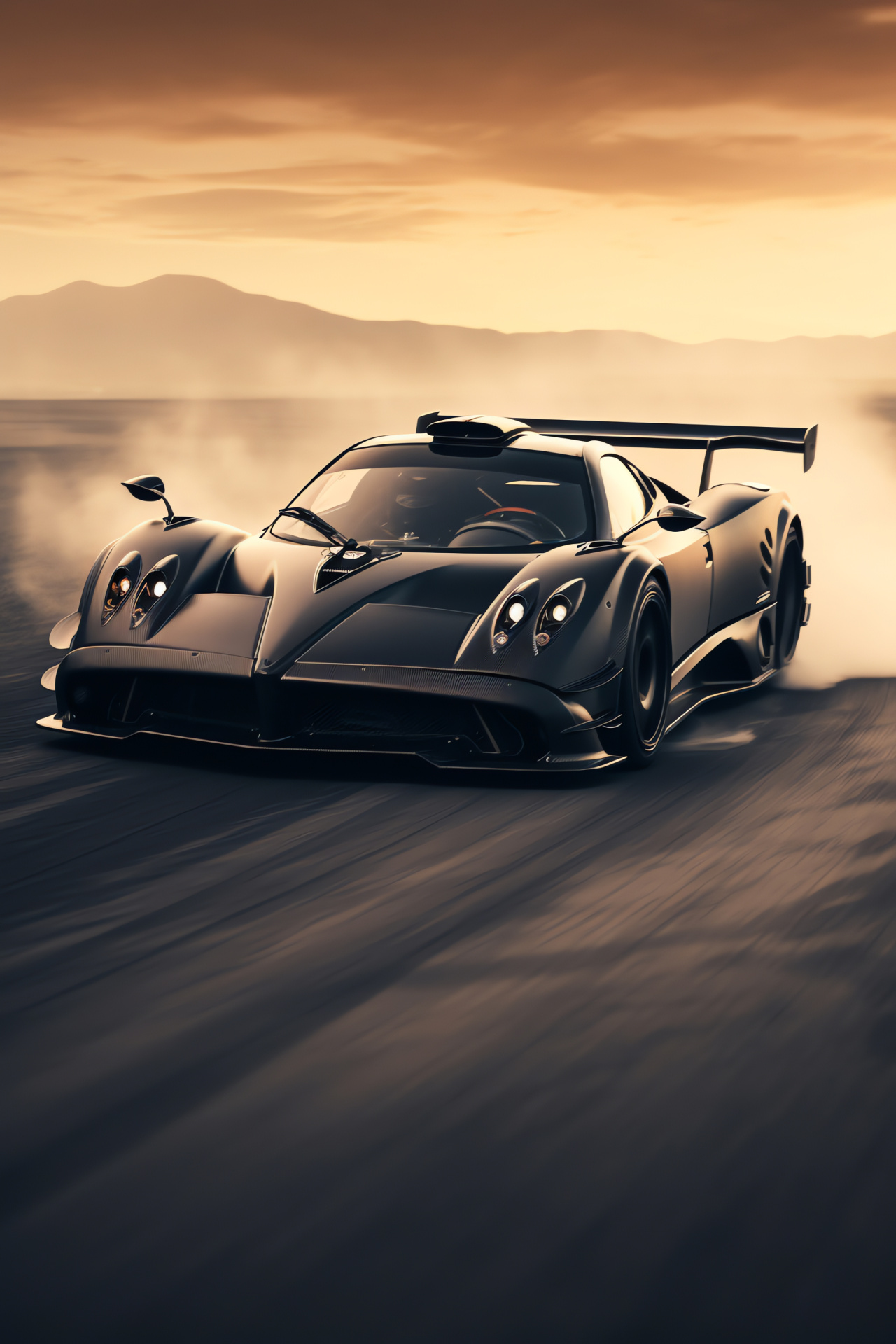 Pagani Zonda F Racing, Circuit competition, Speeding vehicle, Racing dynamics, Auto racing thrill, HD Phone Image