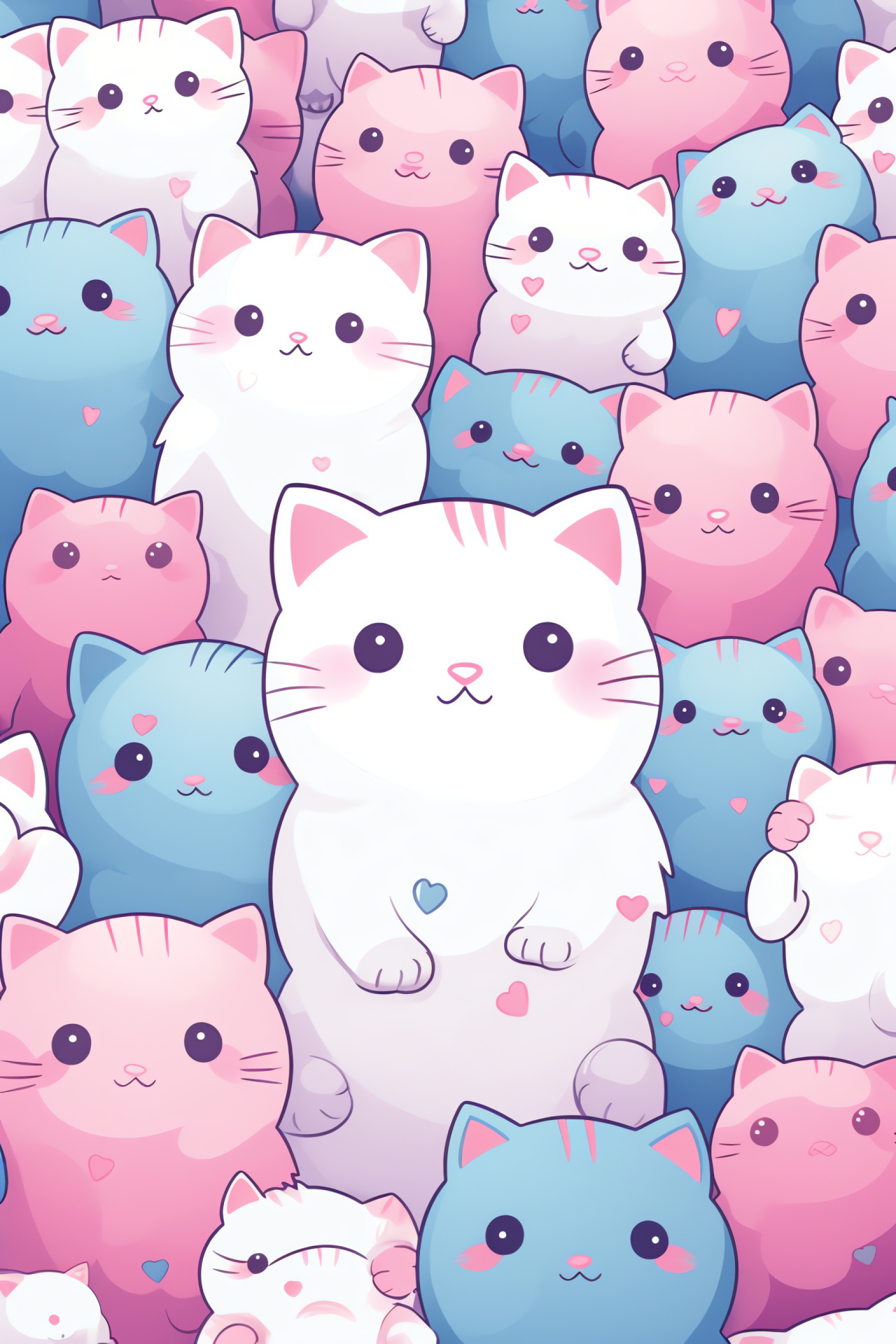 Neko Atsume charm, Mellow Marshmallow, Luminous look, Cheery mew, Cat simulation, HD Phone Wallpaper