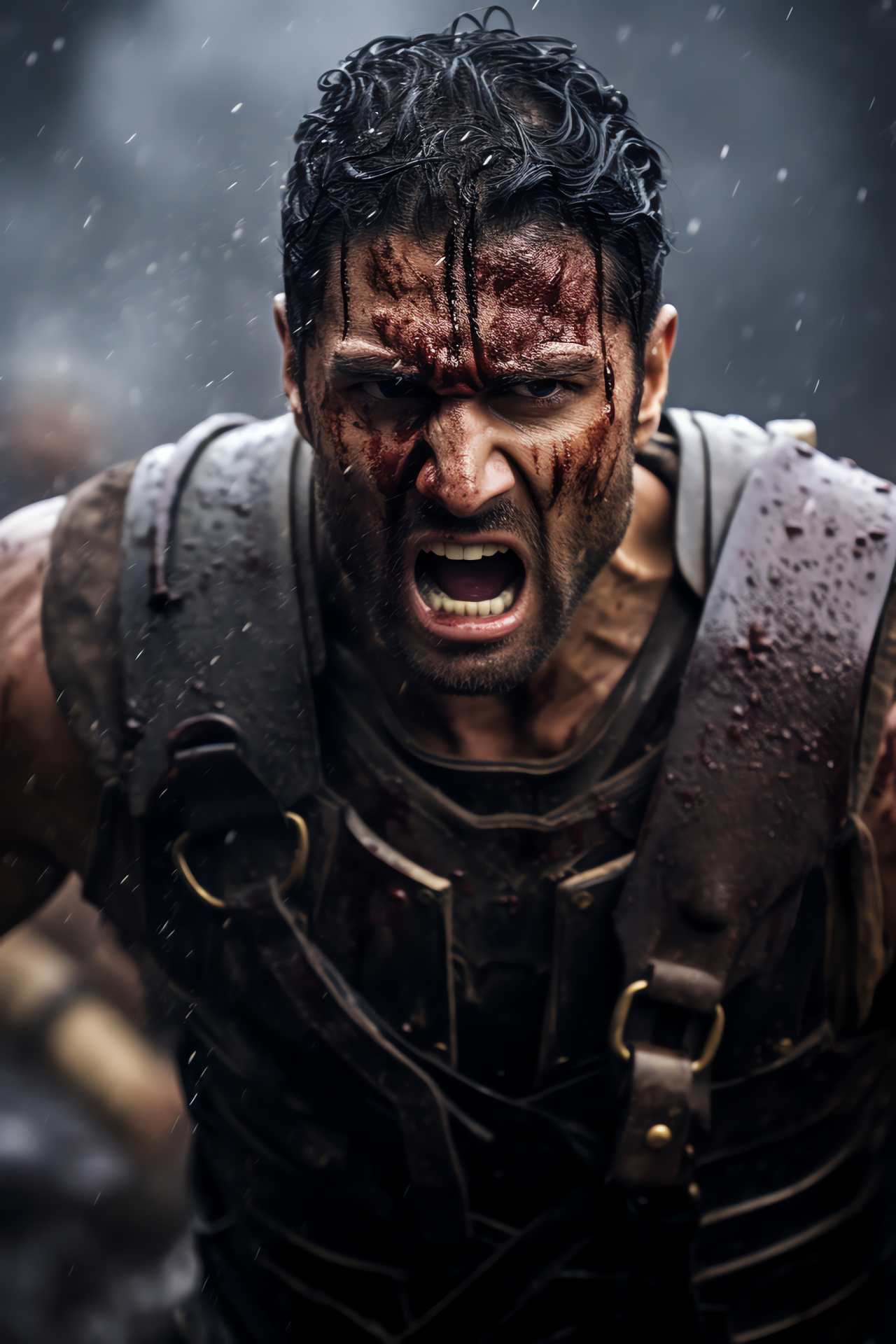 Crixus fighter, Spartacus show, Arena confrontation, Brutal weapon, Ancient conflict, HD Phone Wallpaper