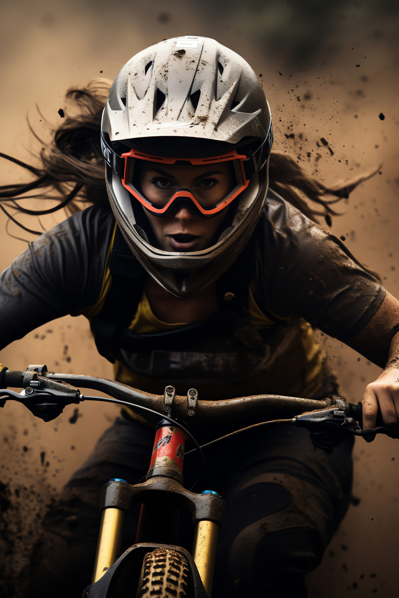 Rachel Atherton, Downhill mountain biking, Intensive downhill track, Competitive cycling, Geological textures, HD Phone Image