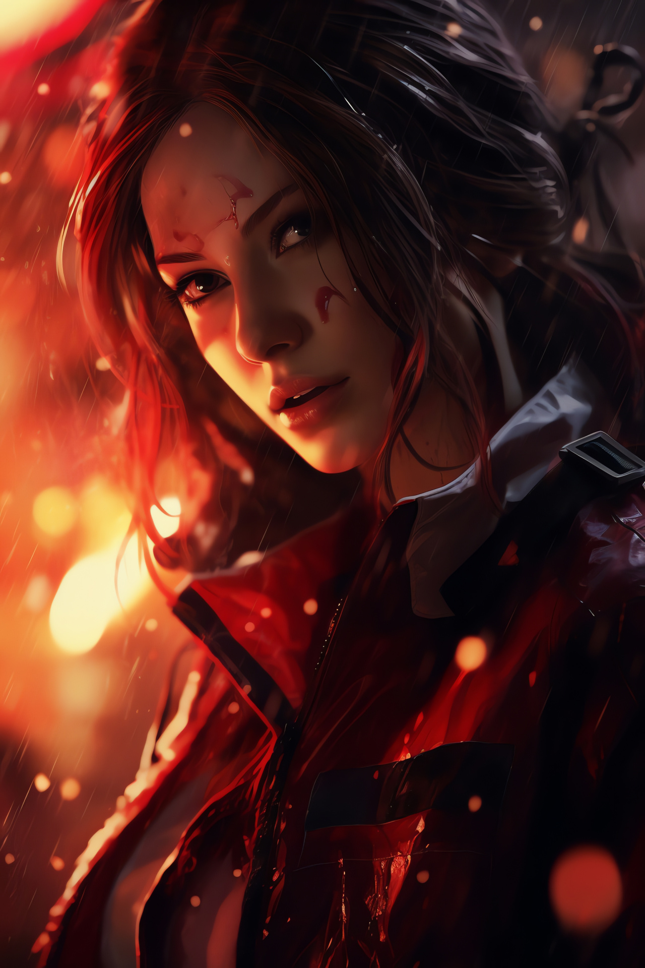 Claire Redfield saga, Redfield legacy, Escape horror, Fiery chaos, RE2 narrative, HD Phone Wallpaper