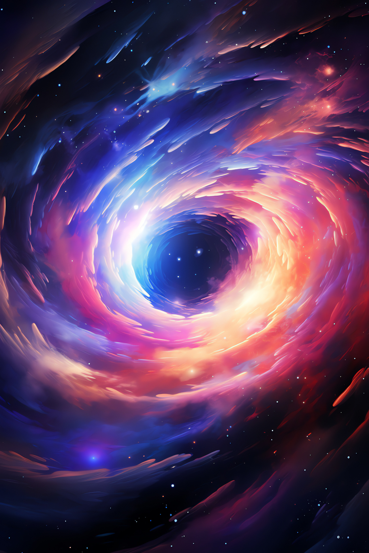 Cosmic whirlpool, Astral marvel, Gravitational spiral, Interstellar conduit, Spectrum display, HD Phone Image