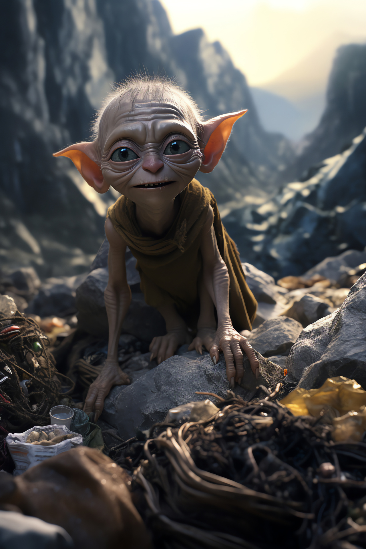 Smeagol anticipation, Obsessive character, Lord of the Rings, Treacherous display, Fantasy film depiction, HD Phone Image