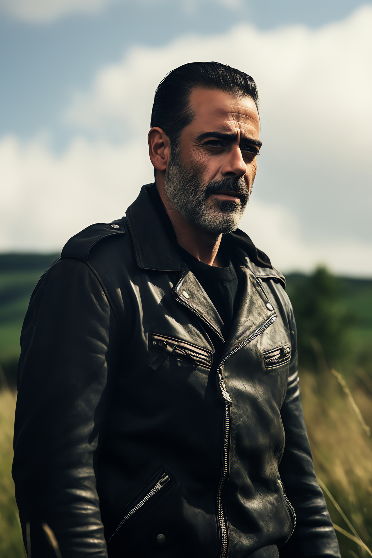 Negan, Jeffrey Dean Morgan, Showdown with Maggie, Dramatic encounter, Facial expressions, HD Phone Image