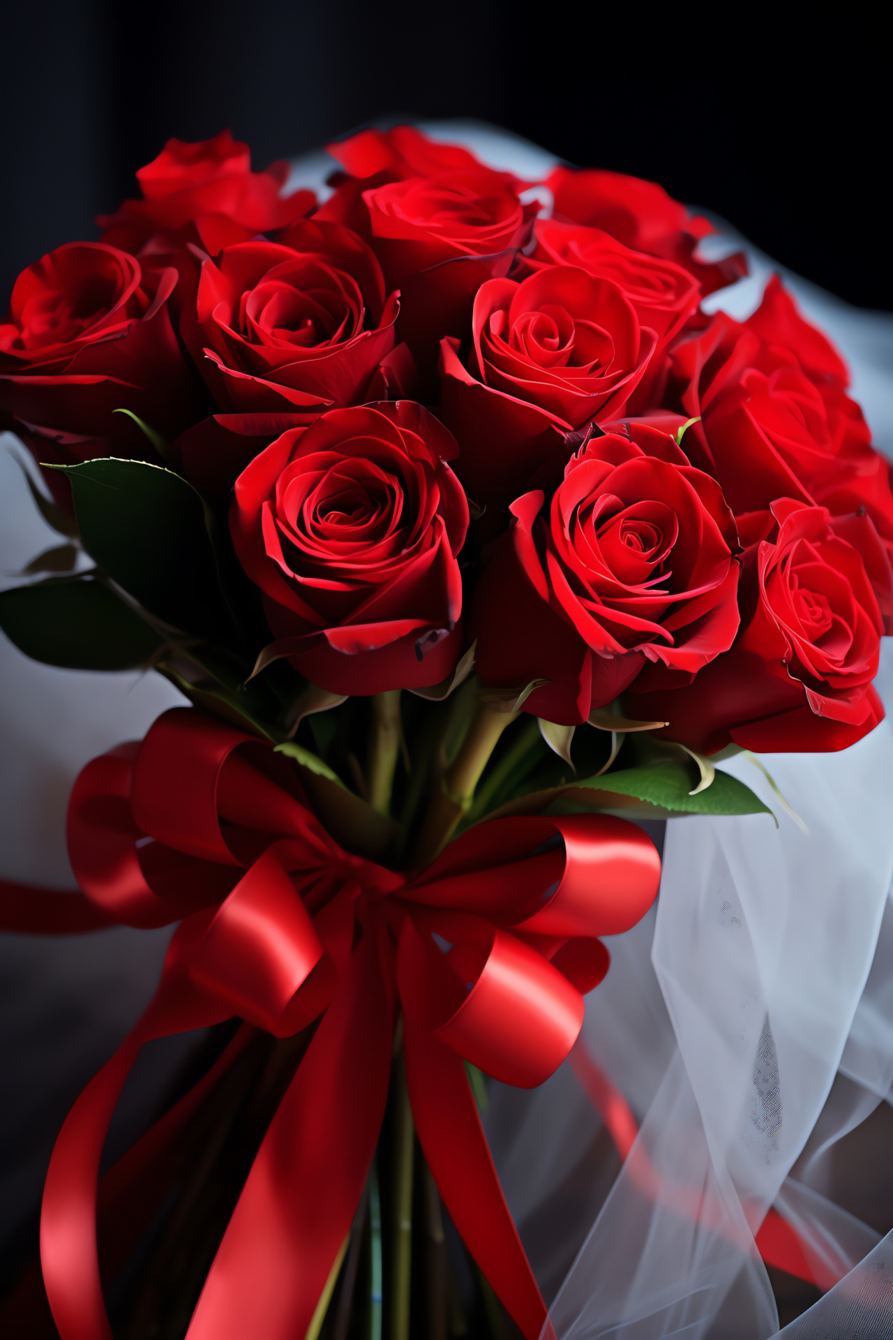 Valentine's Day flora, Romantic bloom arrangement, Love symbolism, Romantic crimson buds, Floral gift, HD Phone Image