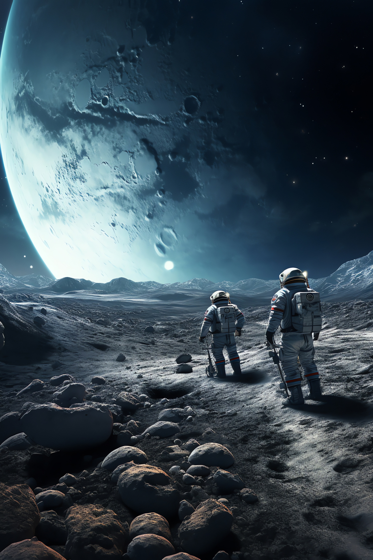 Lunar excursion, Spacewalkers, Moon surface exploration, Astronautical history, Moonscape legacy, HD Phone Wallpaper
