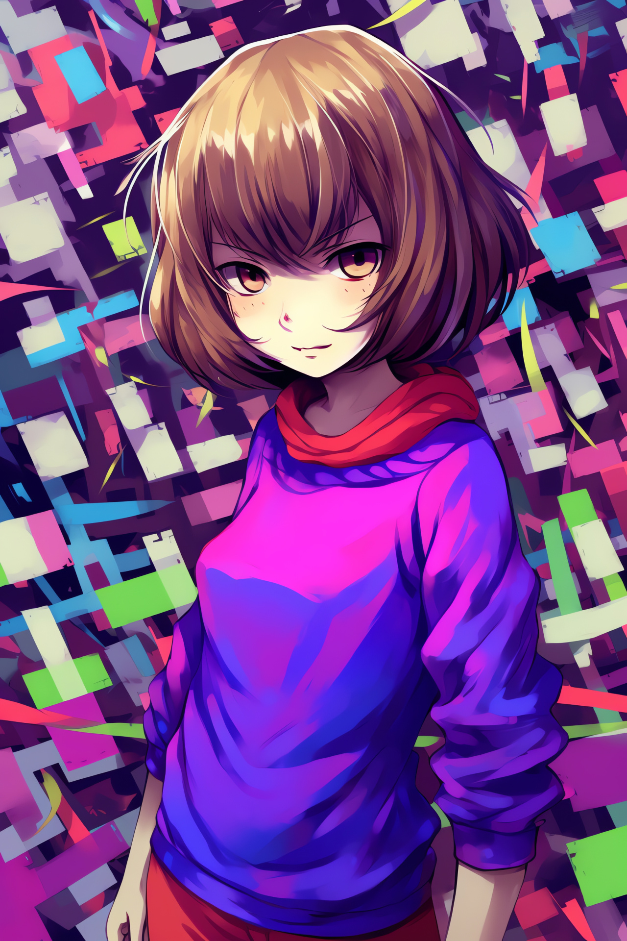Frisk, Mystical violet eyes, Undertale journey, Protagonist spotlight, Player-character bond, HD Phone Wallpaper