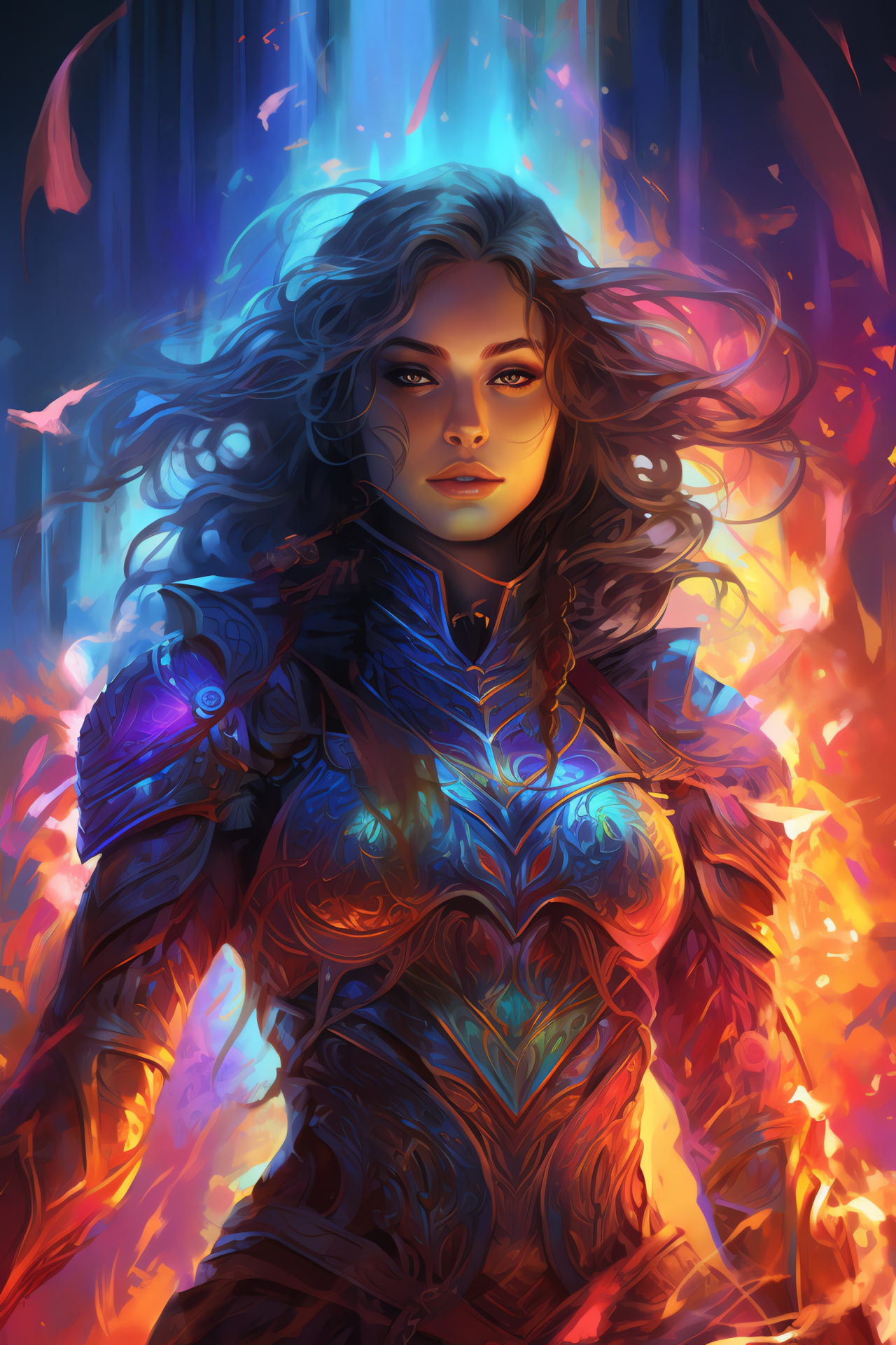 Catarina from Path of Exile, Vivid backdrop hues, Emerald visual detail, Distinguished character posture, HD Phone Image