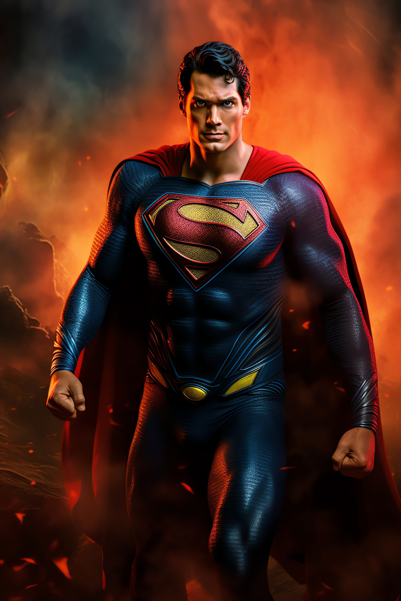 Superman, Hero's smile, Action figure, Enthusiastic portrayal, Energetic feel, HD Phone Wallpaper