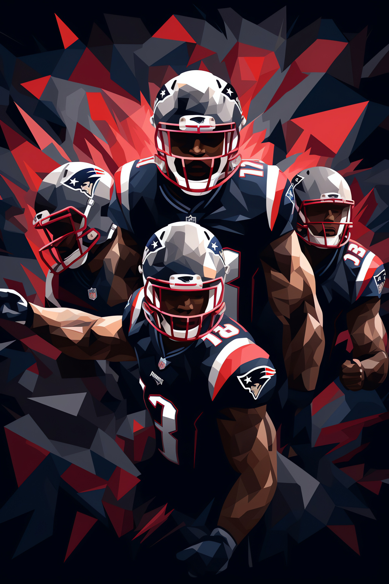 Patriots players, Vince Wilfork, Sportsmen illustration, Abstract art form, Team roster, HD Phone Image