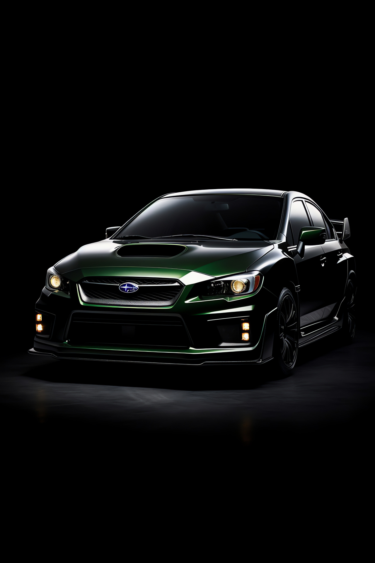 Subaru Impreza WRX STI, deep green elegance, sports car esteem, urban performance, refined appearance, HD Phone Image