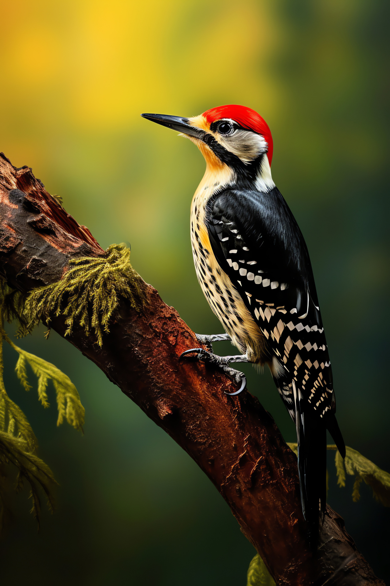 Pilated Woodpecker, Tri-color theme, Birding, Avian photography, Contrast imagery, HD Phone Wallpaper