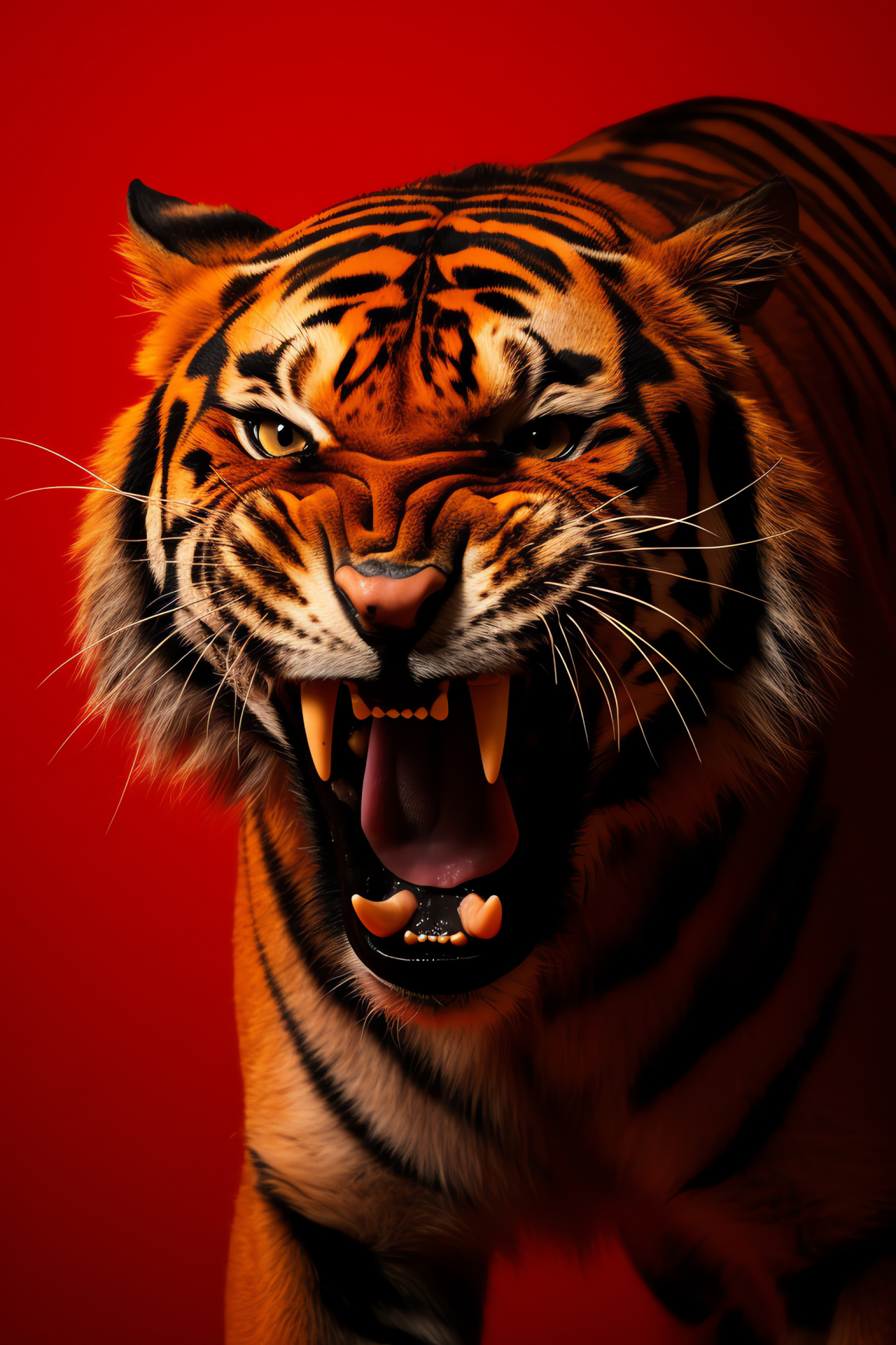 Prehistoric Saber Tooth Tiger, extinct feline, fierce animal, large canines, ancient predator, HD Phone Image