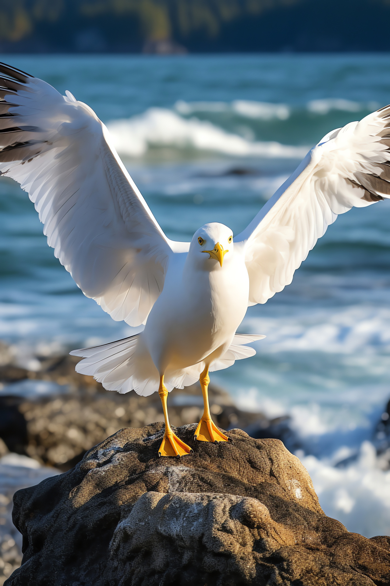 Seagull observation, coastal ecosystem, avian habitat, seaside bird life, marine life interaction, HD Phone Wallpaper