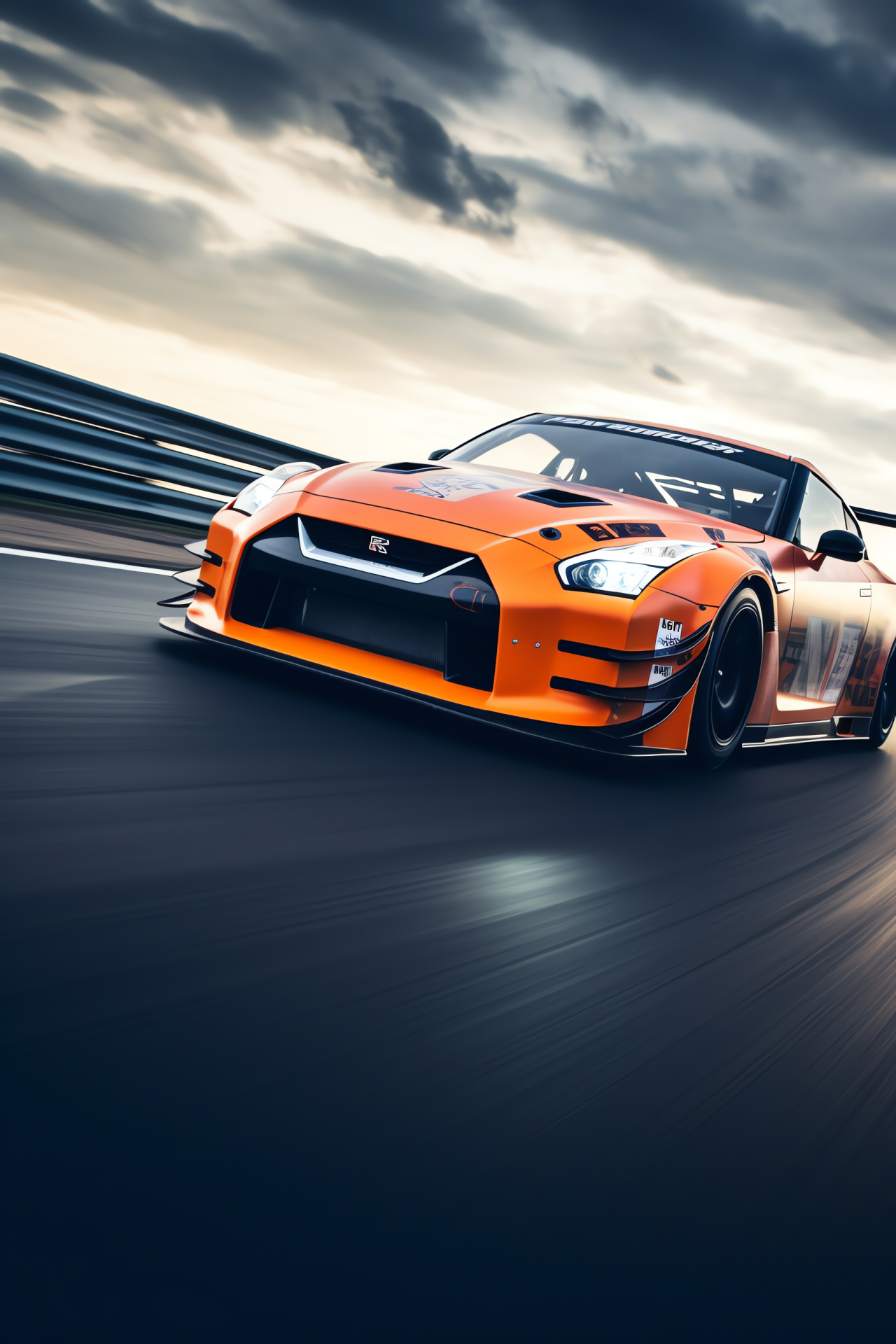 Rocket Bunny upgrade, Nissan GT-R racer, competitive speedway, overhead shot, velocity, HD Phone Image