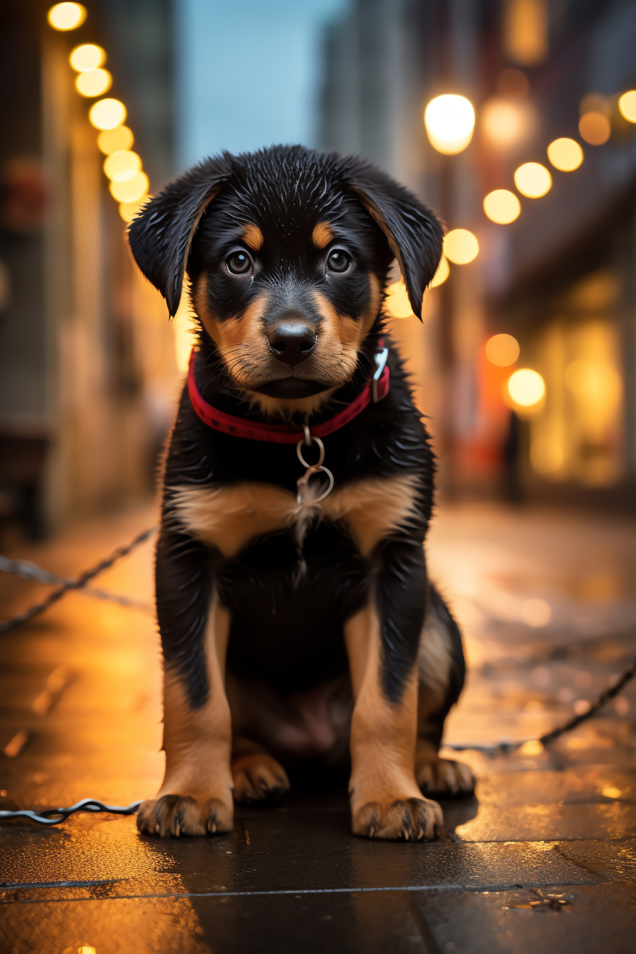 Puppy innocence, Rottweiler youth, glossy coat, signature marking, serene simplicity, HD Phone Image