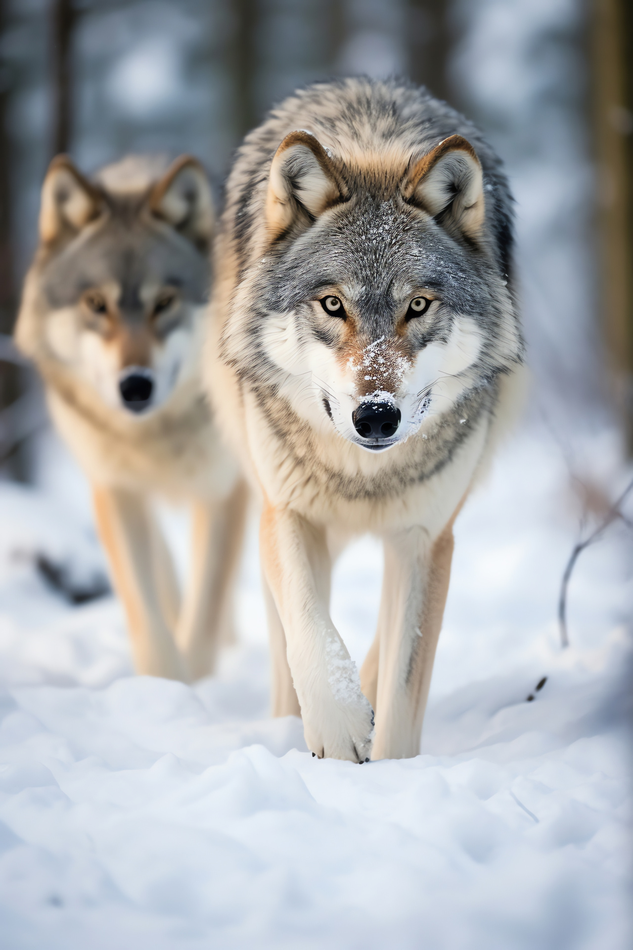 Scandinavian wolves, European predators, Wildlife pack, Animal family, Northern ecosystem, HD Phone Wallpaper