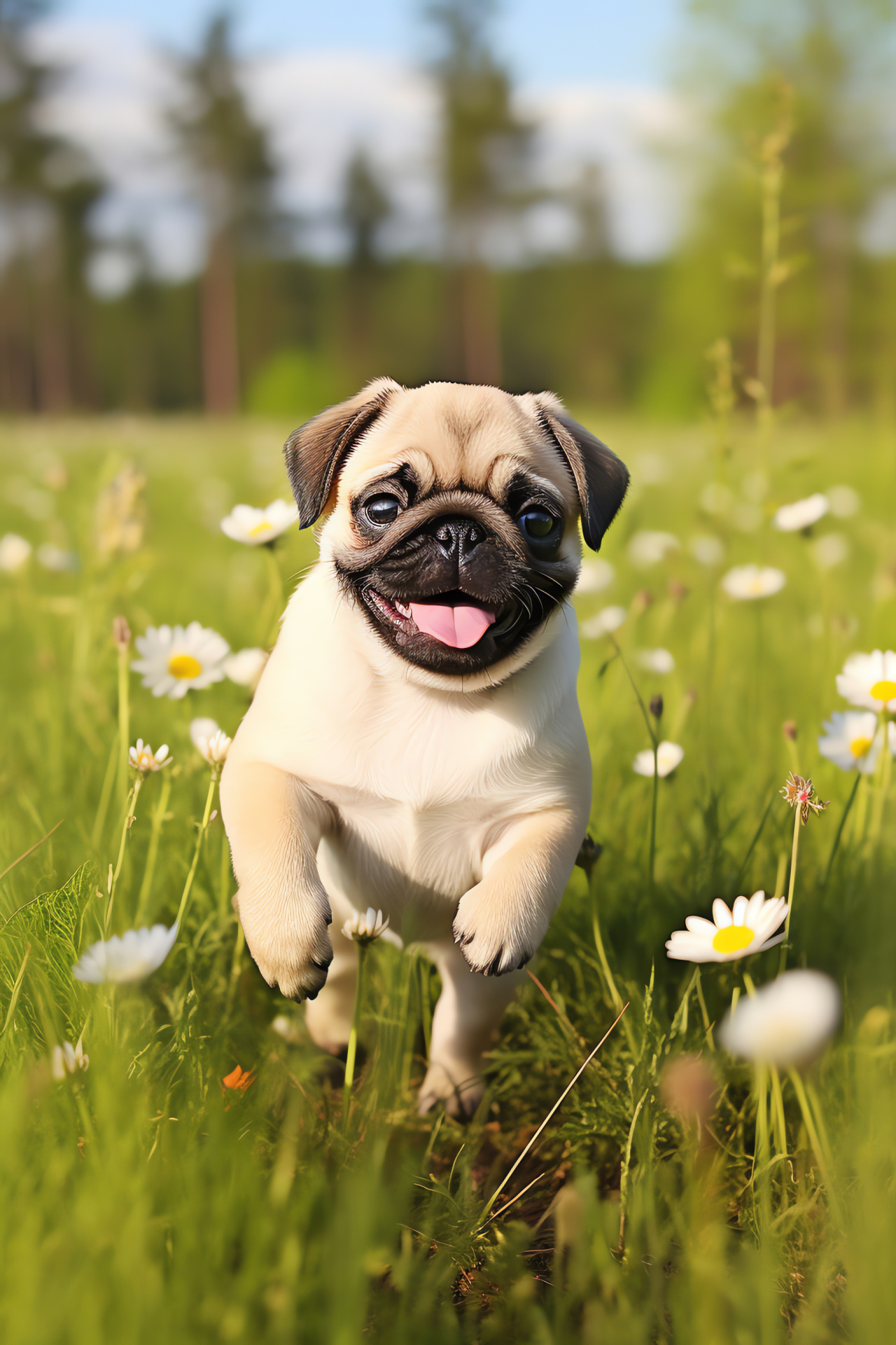 Newborn pug, Infant dog, Canine breed features, Compact animal, Delicate snout, HD Phone Image