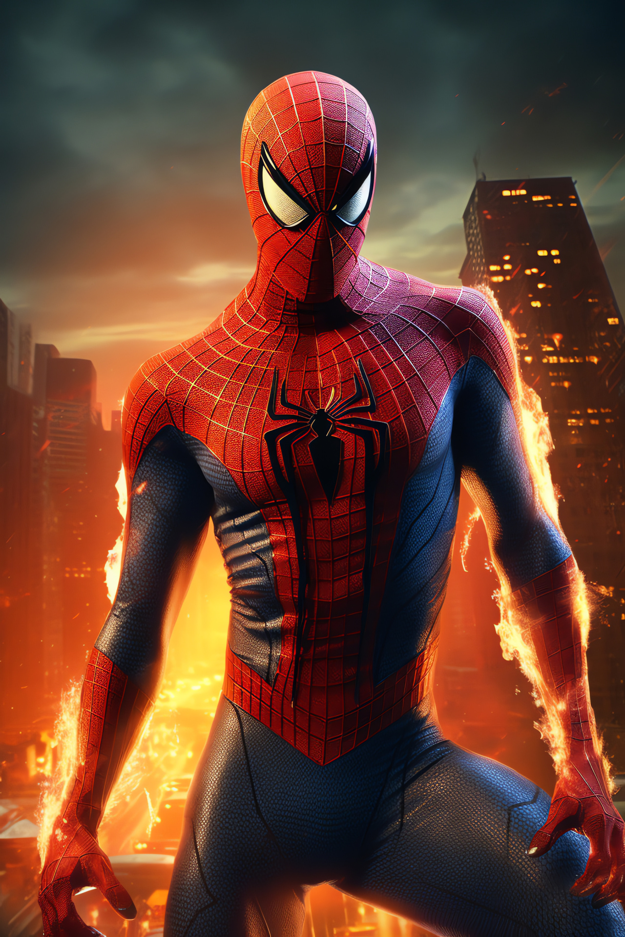 Marvel's arachnid hero, Fluid agility, Costumed acrobat, High-flying action, Dynamic energy, HD Phone Wallpaper