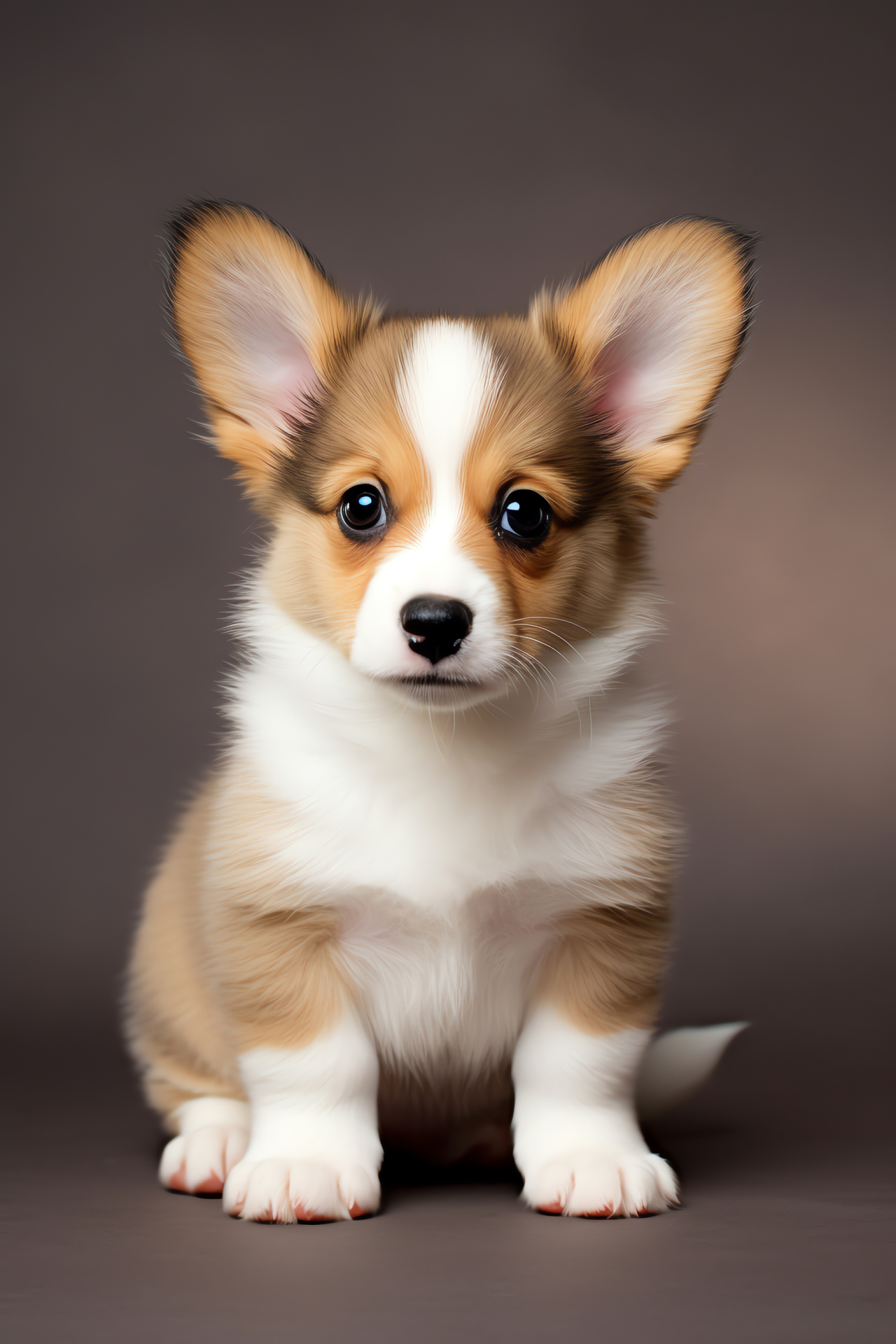 Puppy, teacup Corgi breed, full view, soft tan and white, short-legged dog, HD Phone Image