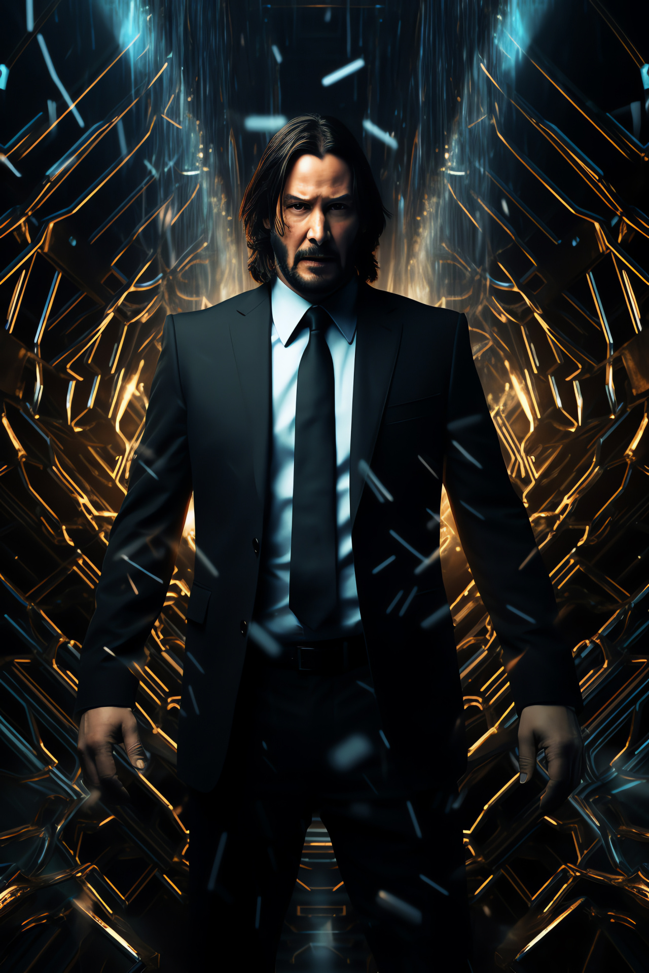 John Wick, skilled marksman, dark ambiance, Keanu Reeves role, action thriller icon, HD Phone Wallpaper