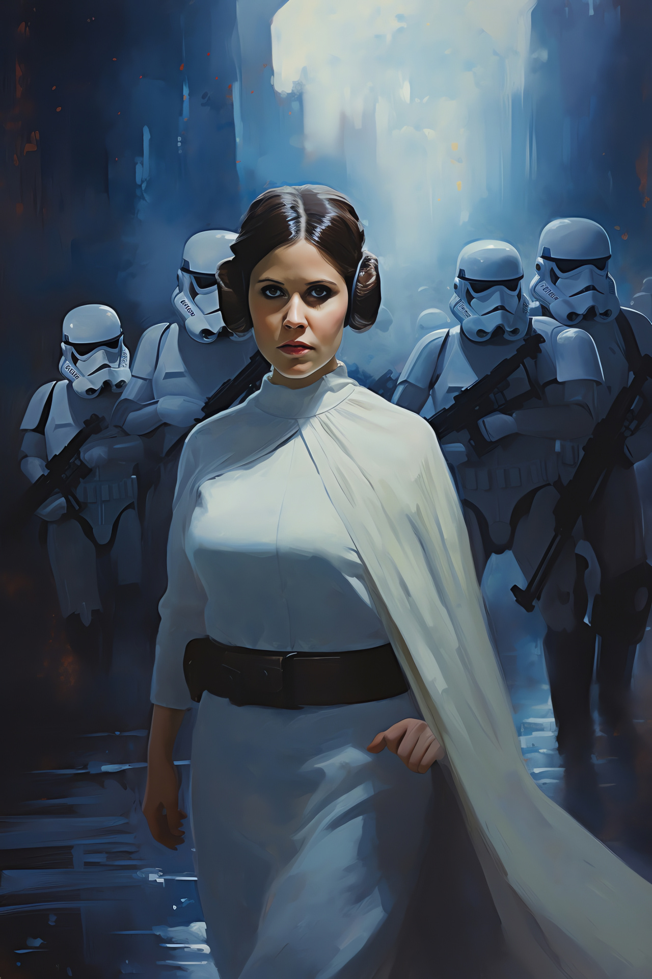 Princess Leia, Star Wars saga, Rebellion leadership, Galaxy battles, Alderaan ties, HD Phone Image