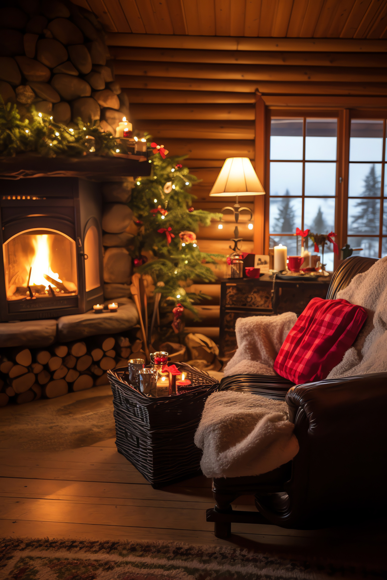 Lapland Yule retreat, Cozy Finnish cabin, Subarctic holiday, Winter celebration, Northern culture, HD Phone Image