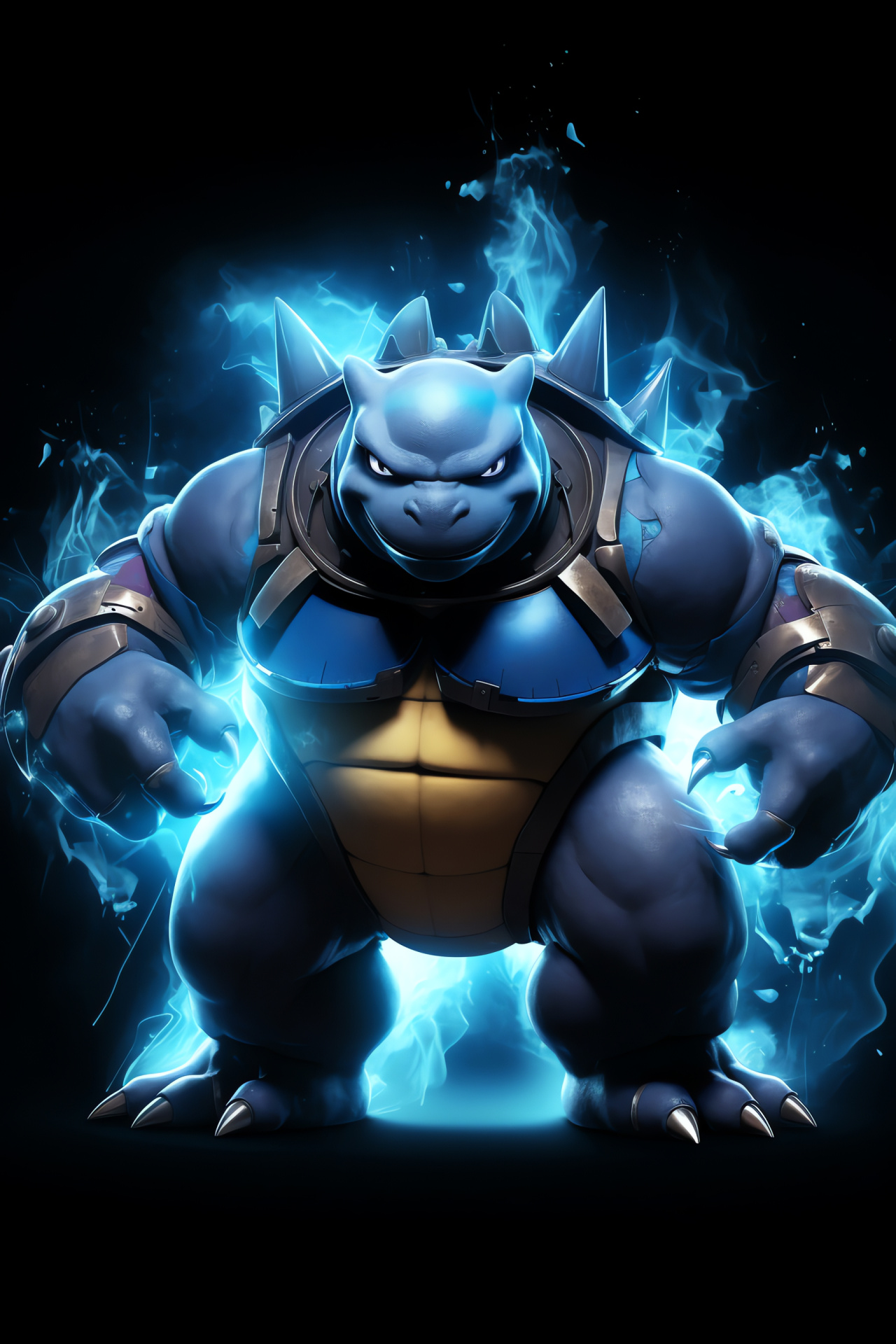 Blastoise marine combatant, Hydro type, Azure gaze, Kanto Region evolution, Vigorous form, HD Phone Image