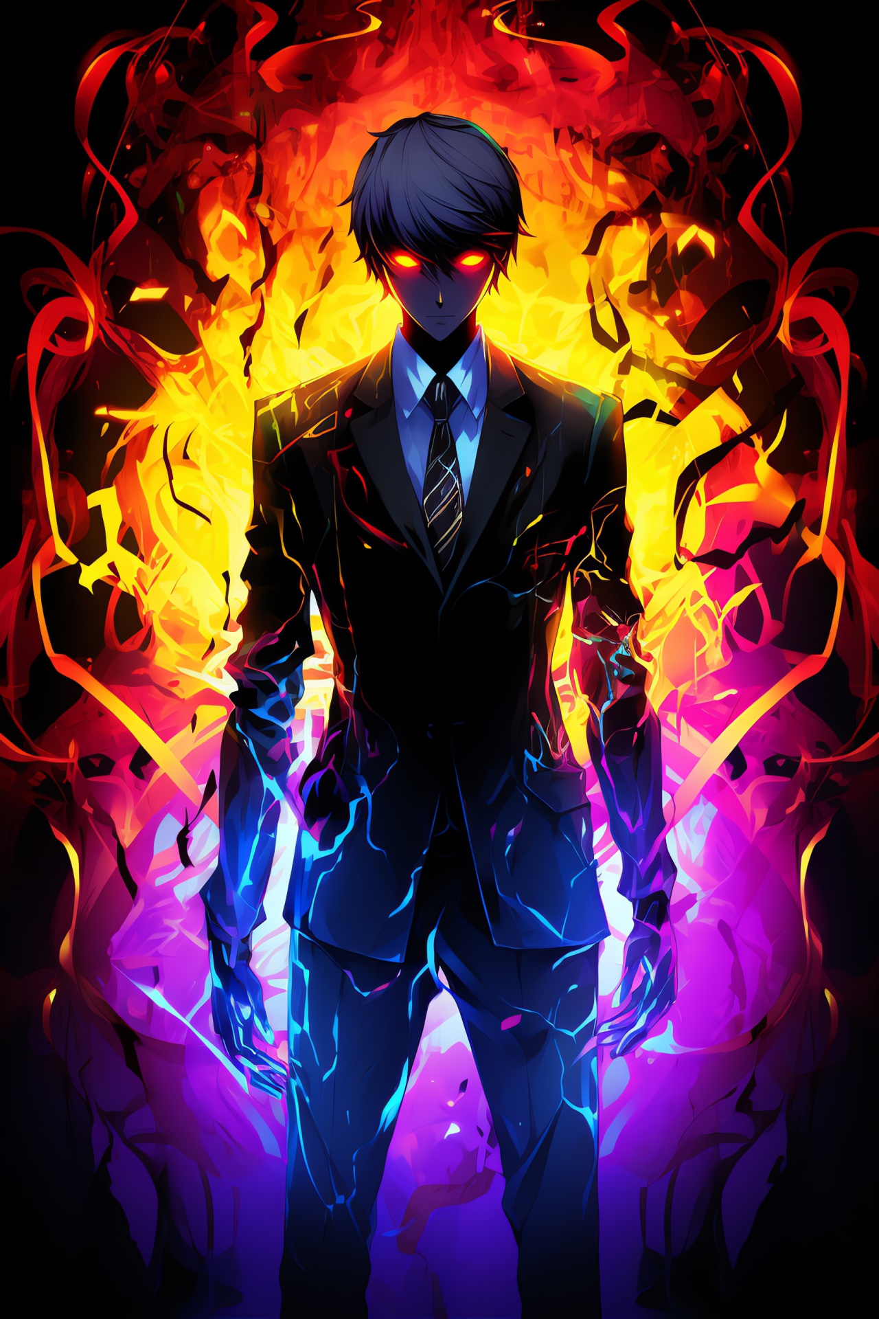 Kanji Tatsumi Persona 4 HD, Fiery hairstyle, Bold character look, Vigorous physique, Game narrative art, HD Phone Wallpaper