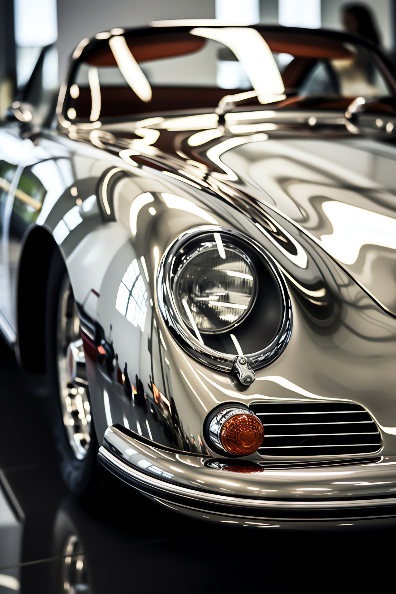 Porsche 356 at Porsche Museum, Zuffenhausen landmark, Speedster model, Automotive shine, Design perfection, HD Phone Wallpaper