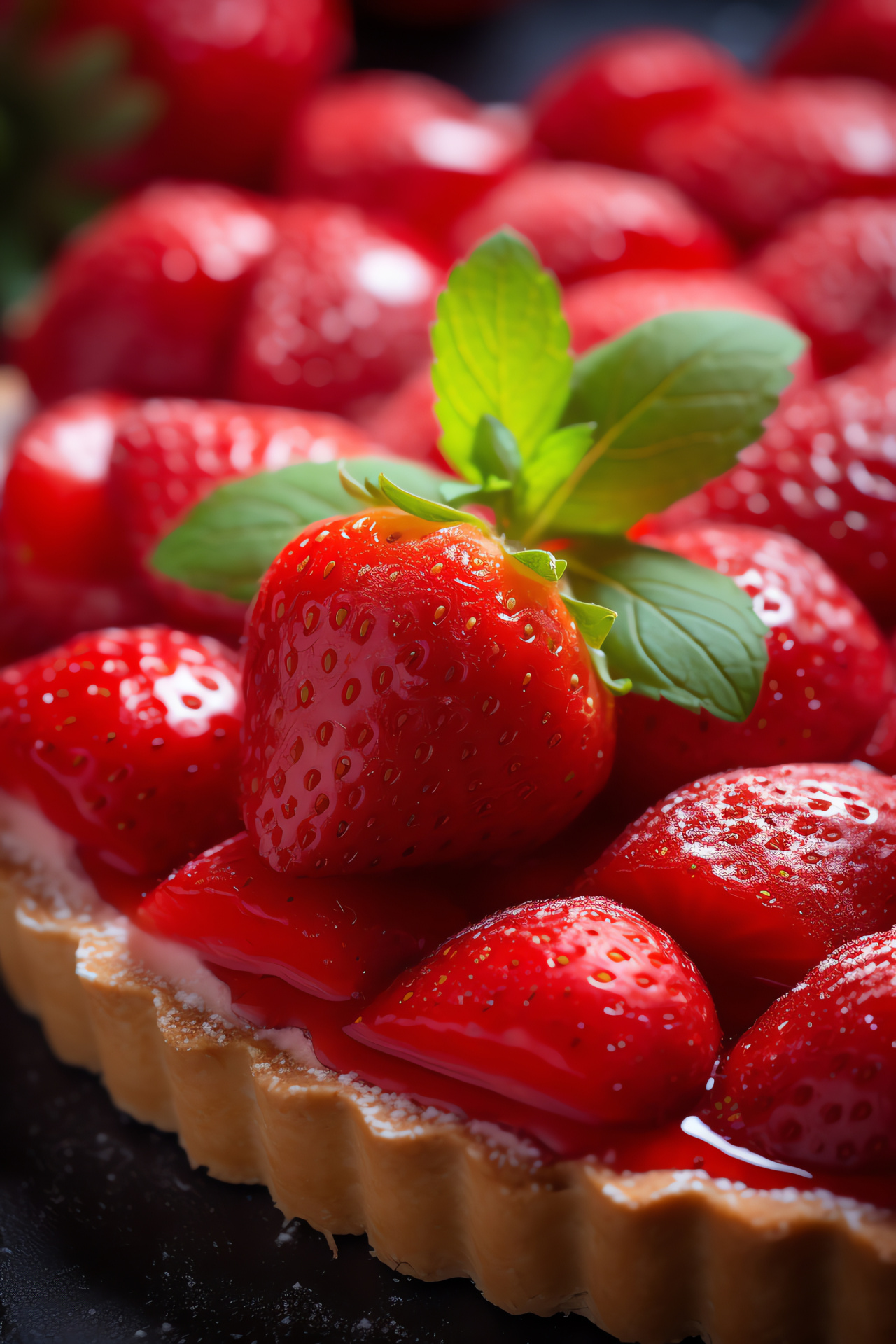 Mini strawberry tart, Pastry circle, Creamy center, Indulgence pattern, Sweet bite, HD Phone Image