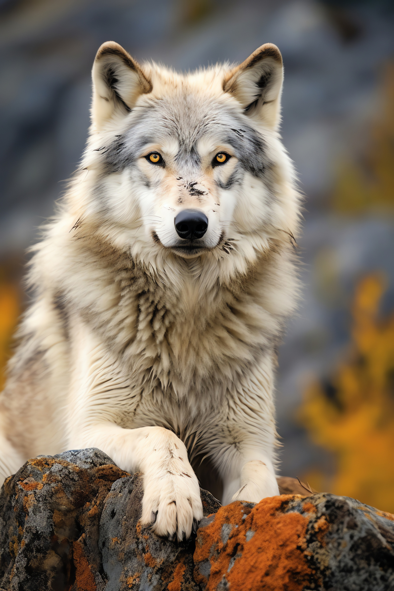 Wolf, amber-eyed predator, wilderness survival, seasoned fur, natural camouflage, HD Phone Wallpaper