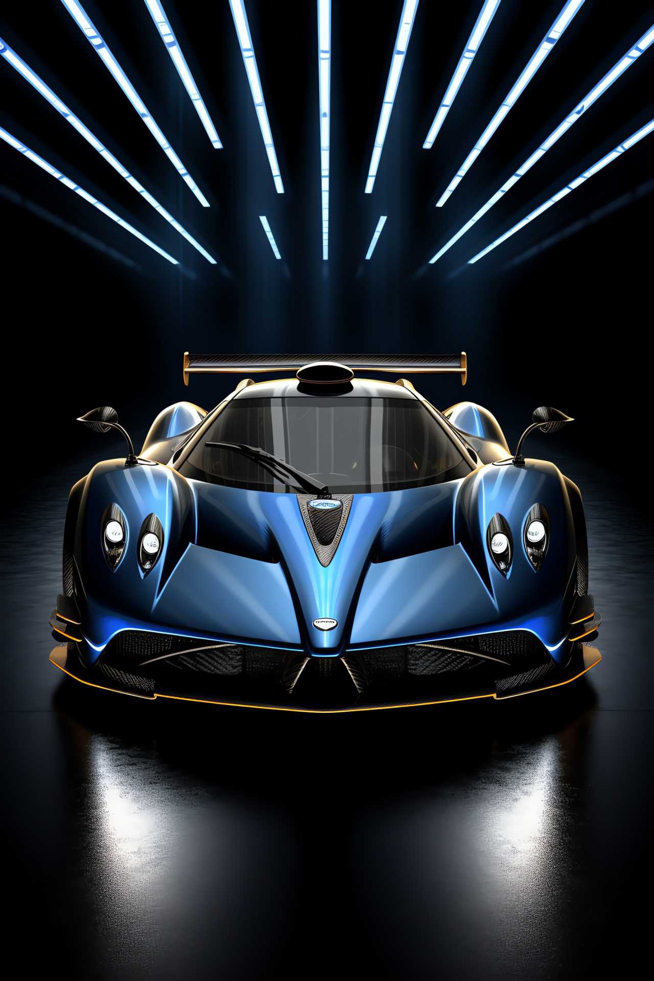 Pagani Zonda F, Metallic finishes, Futuristic patterns, Automotive excellence, Luxurious supercar, HD Phone Wallpaper