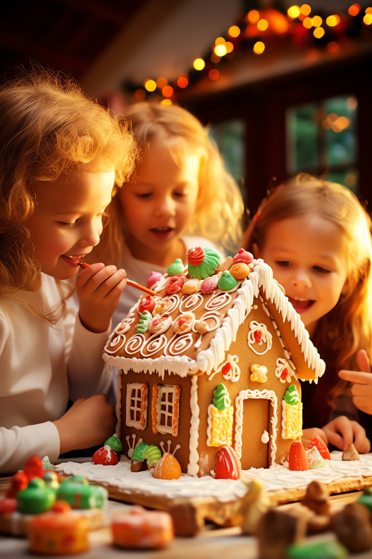 Holiday baking activity, Confectionary creation, Edible dwelling, Festive sweets, Fantasy confections, HD Phone Wallpaper