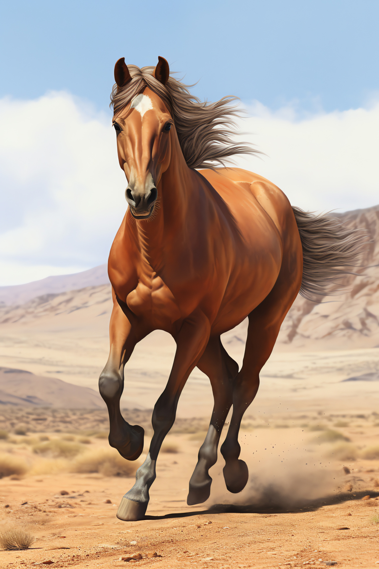 Bay Wild Horse, polished coat, auburn beauty, warm hues, reflective optics, HD Phone Wallpaper