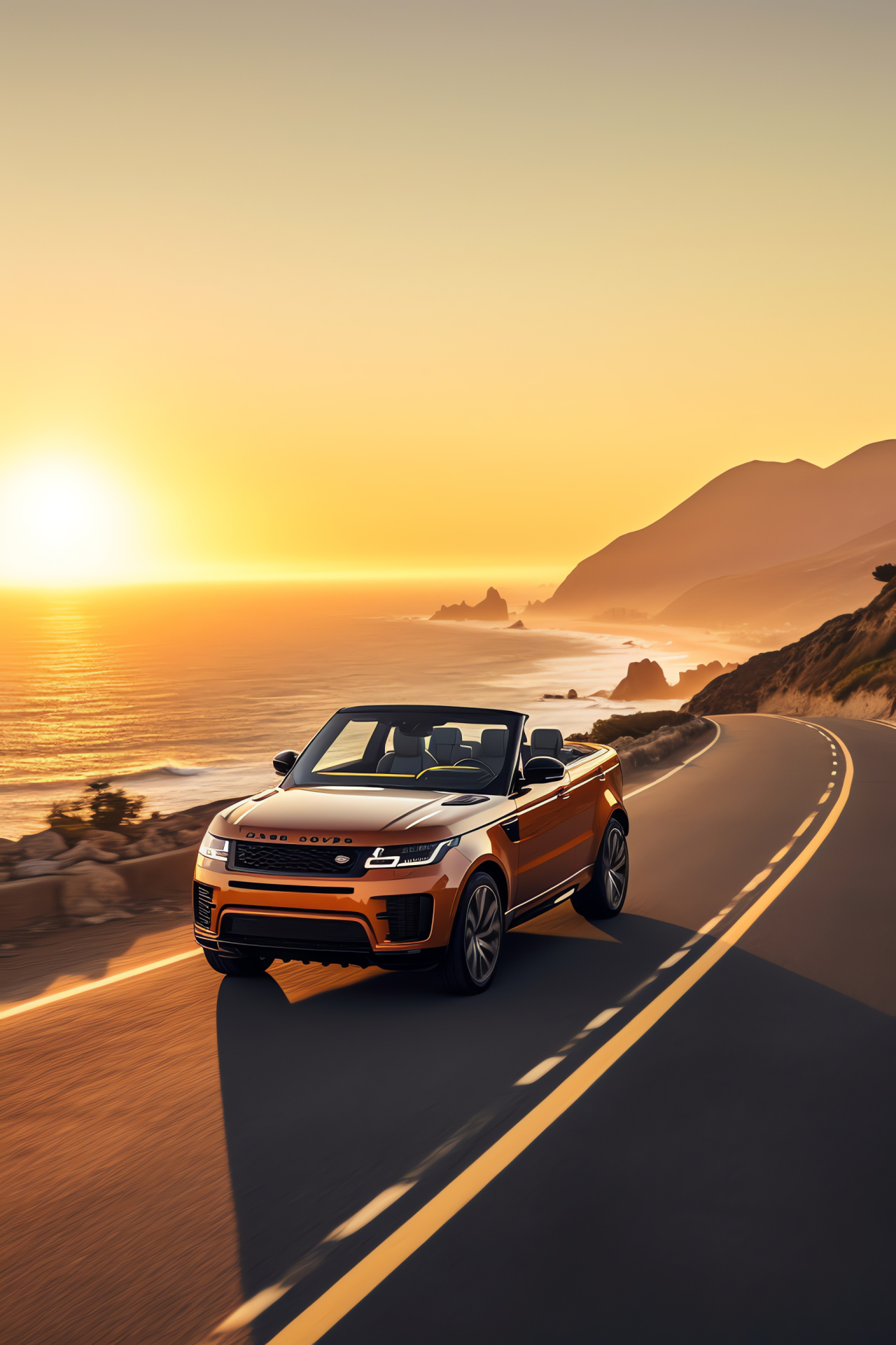 Range Rover Sport 2018, California coasts, Convertible model, Beachfront drives, SUV leisure, Wavefront scenes, HD Phone Wallpaper