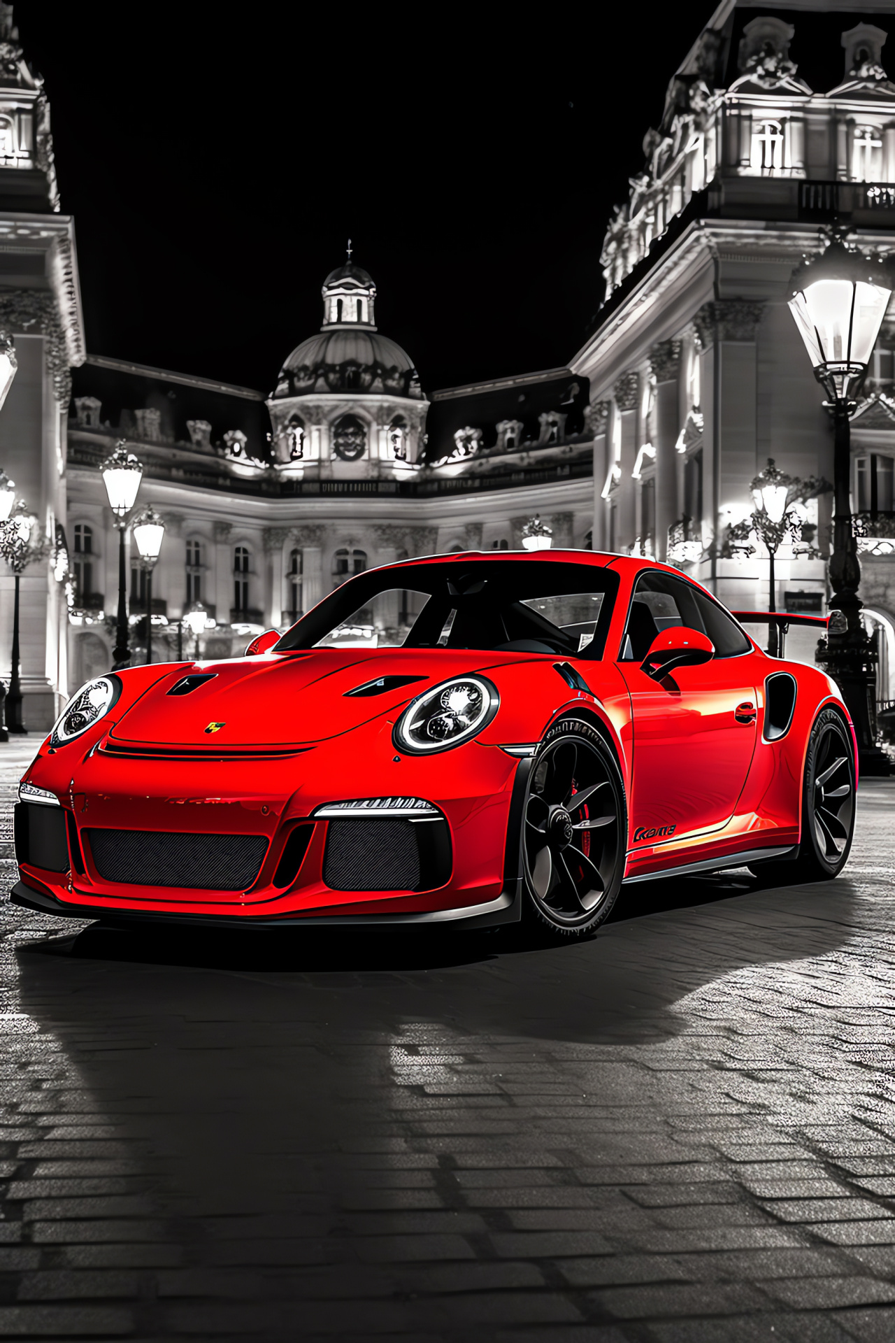 Parisian streets Porsche GT3, French capital scenery, seamless integration, RS model, iconic monument backdrop, HD Phone Wallpaper