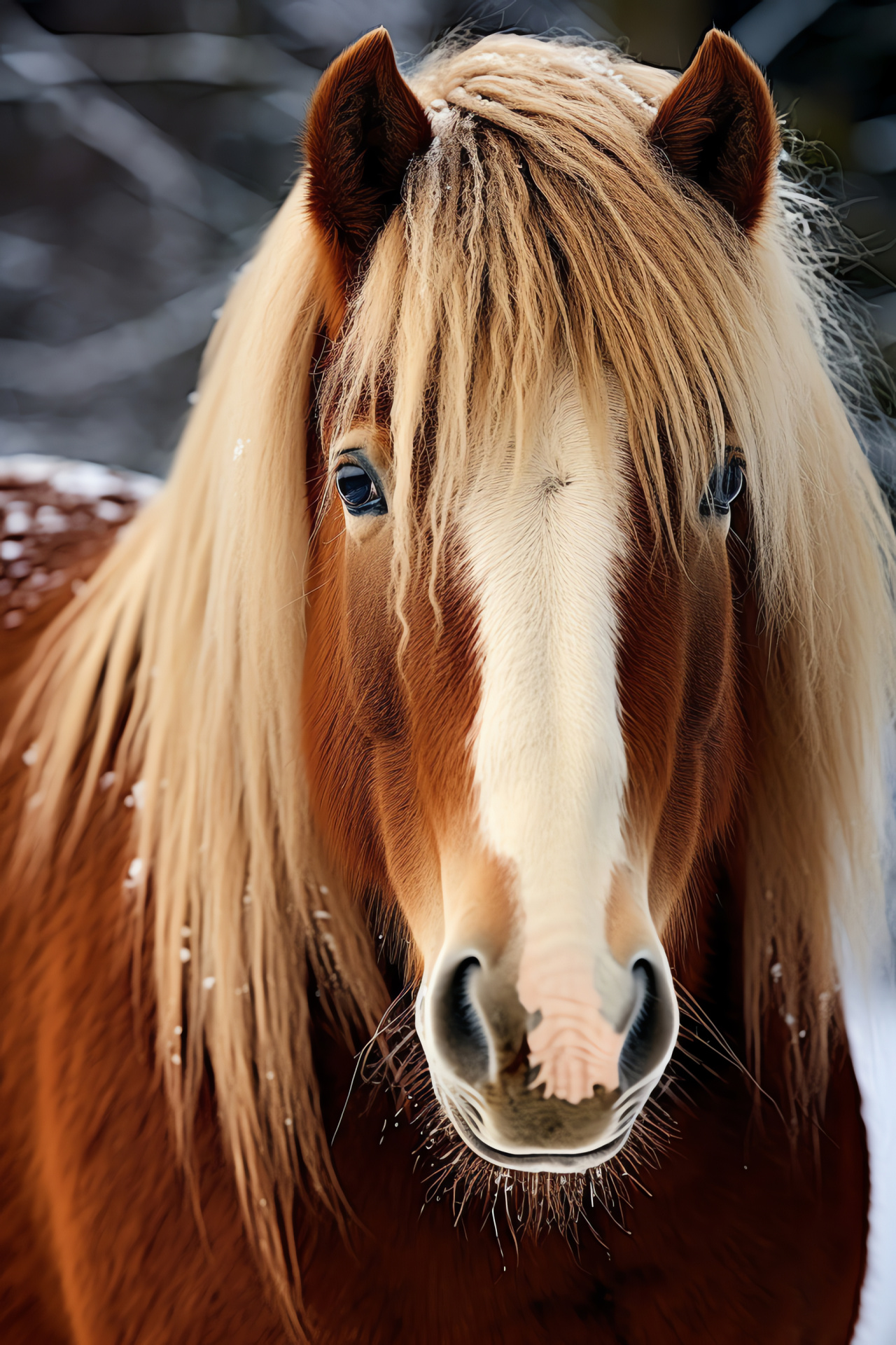 Gentle giant, Horse serenity, Stable dwelling, Heavy coat, Snowy equine, HD Phone Wallpaper