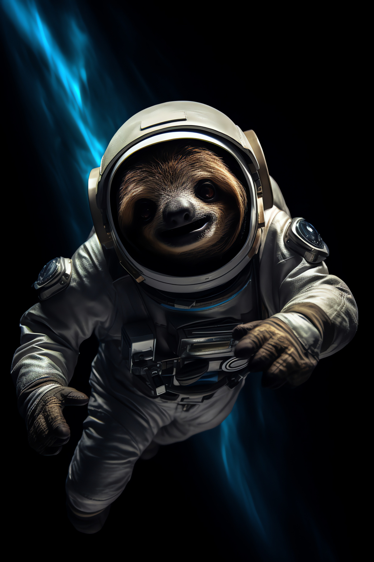 Sloth Astronaut, Galactic voyager, Space isolation, Starry expanse, Celestial sloth, HD Phone Wallpaper