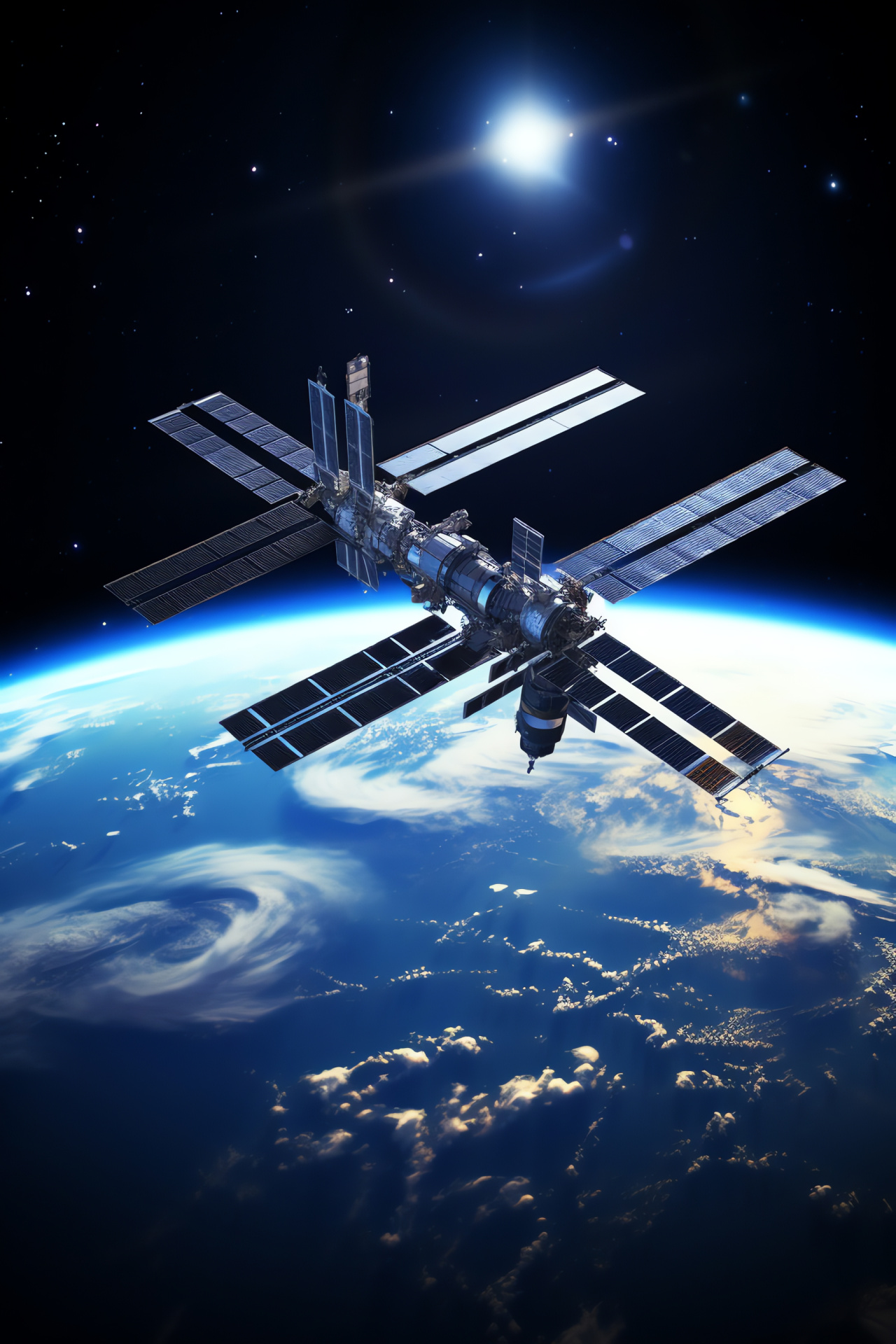 Space station, Earth observation, astronaut abode, technological marvel, space exploration, HD Phone Wallpaper