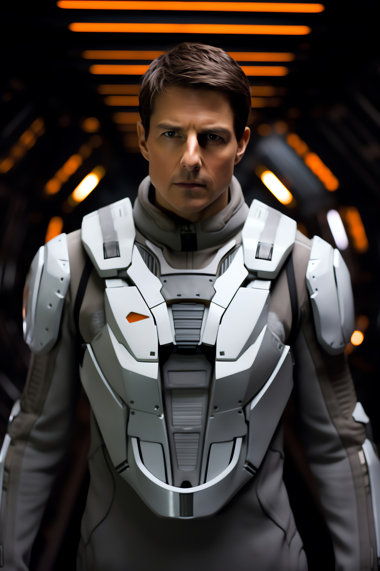 Oblivion Movie, cast including Tom Cruise, dramatic sequence, on-screen partners, action-filled scene, HD Phone Image