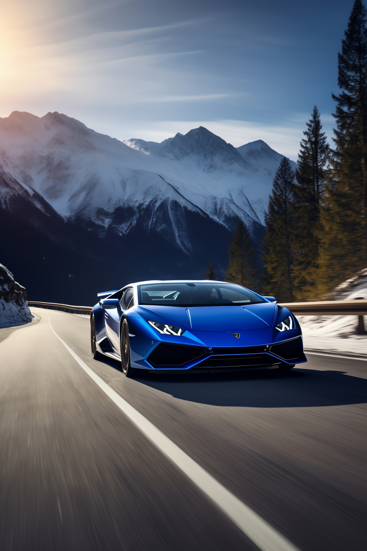 Lamborghini Huracn Performante, Italian supercar, Dolomites backdrop, Exotic design, Performance driving, HD Phone Wallpaper