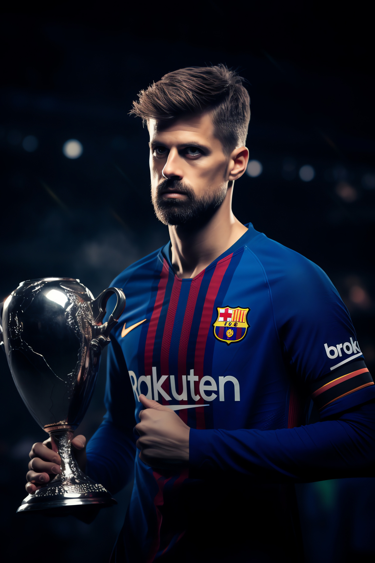 Gerard Piqu, Barcelona defender, Football athlete, Soccer champion, Athletic triumph, HD Phone Image