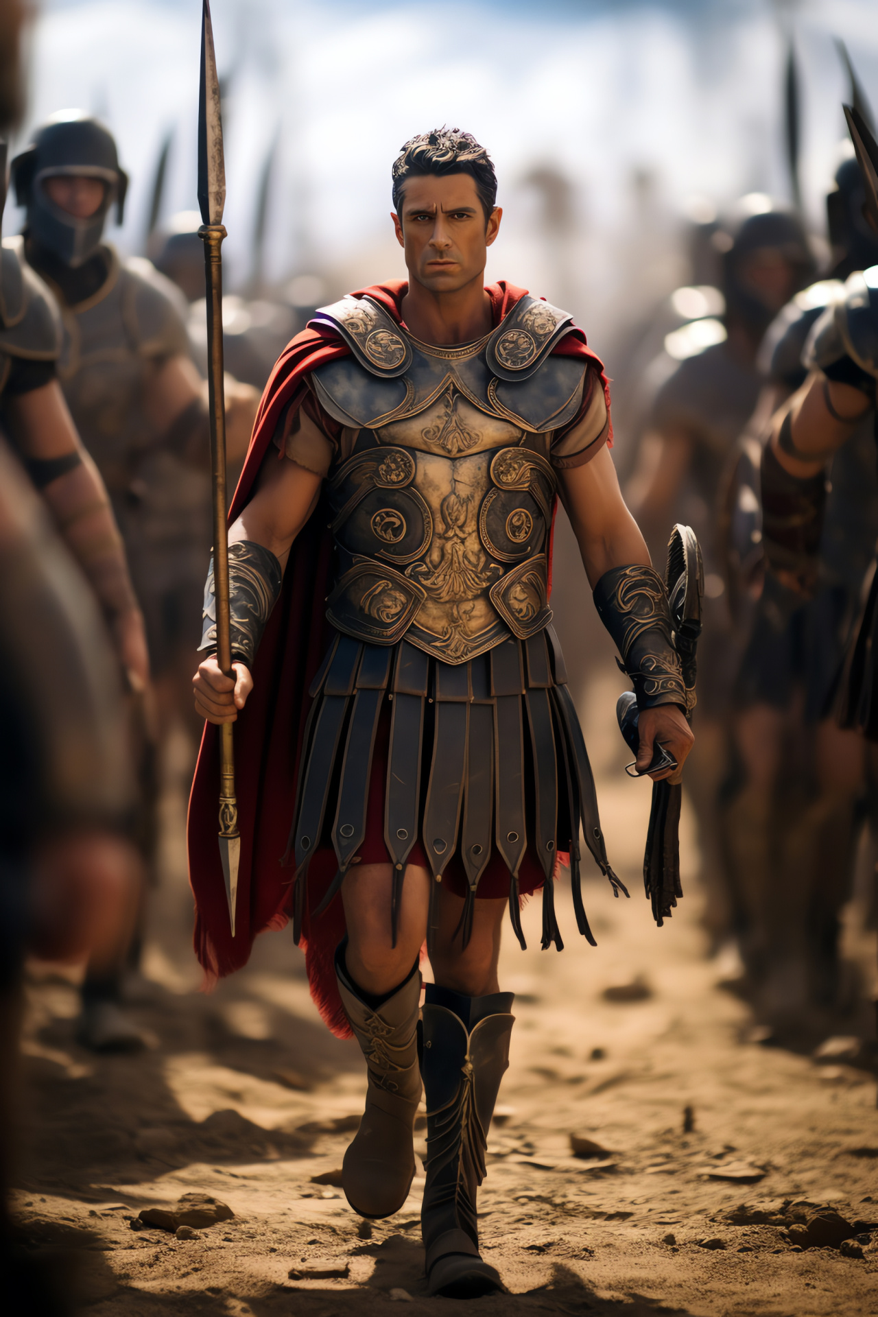 Ancient Rome narrative, Young Tiberius soldier, Infantry armament, Combat attire, Strategic confrontation, HD Phone Wallpaper