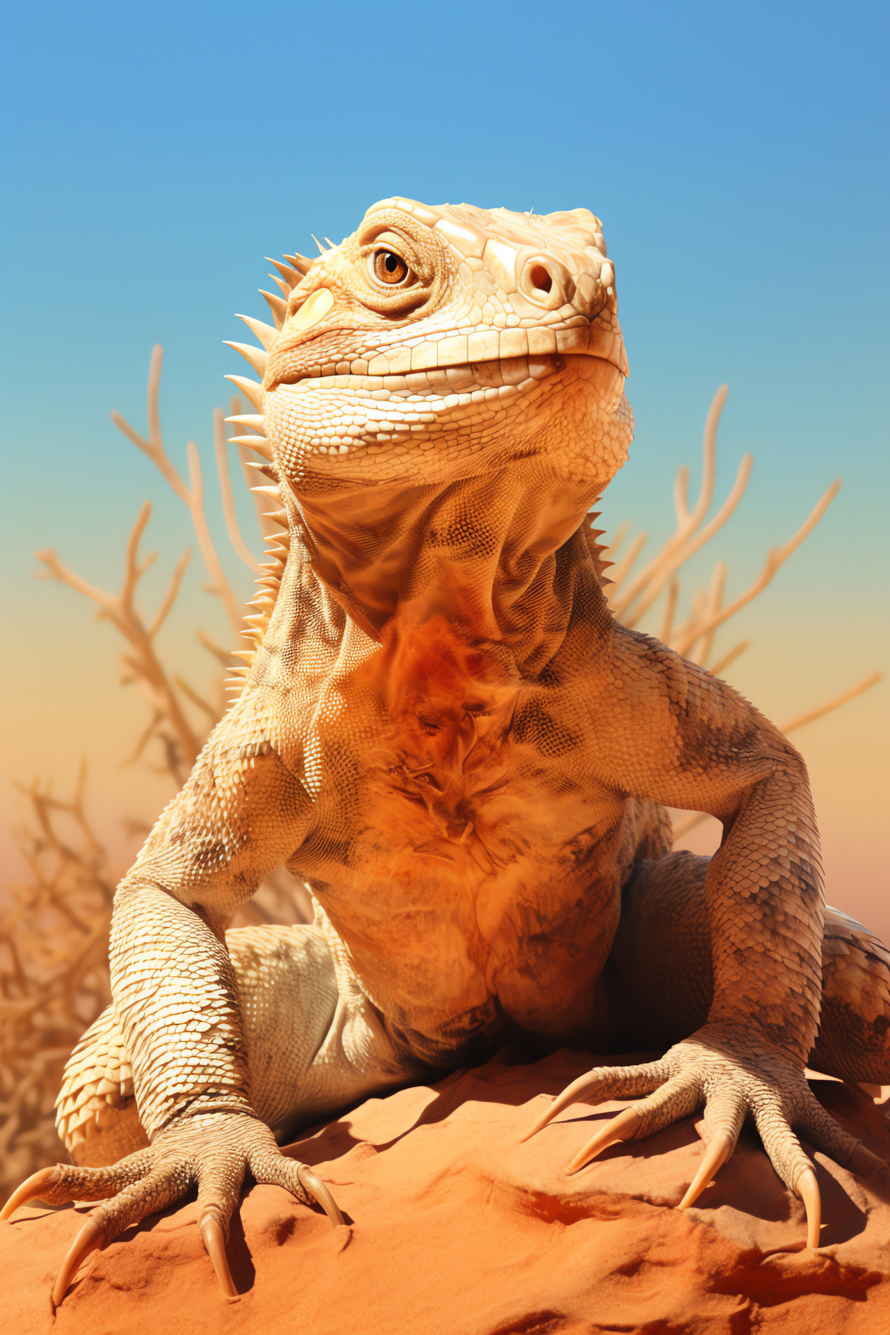 Desert iguana, reptile basking, scorching desert habitat, reptile scaly texture, reptile unique physiology, HD Phone Wallpaper